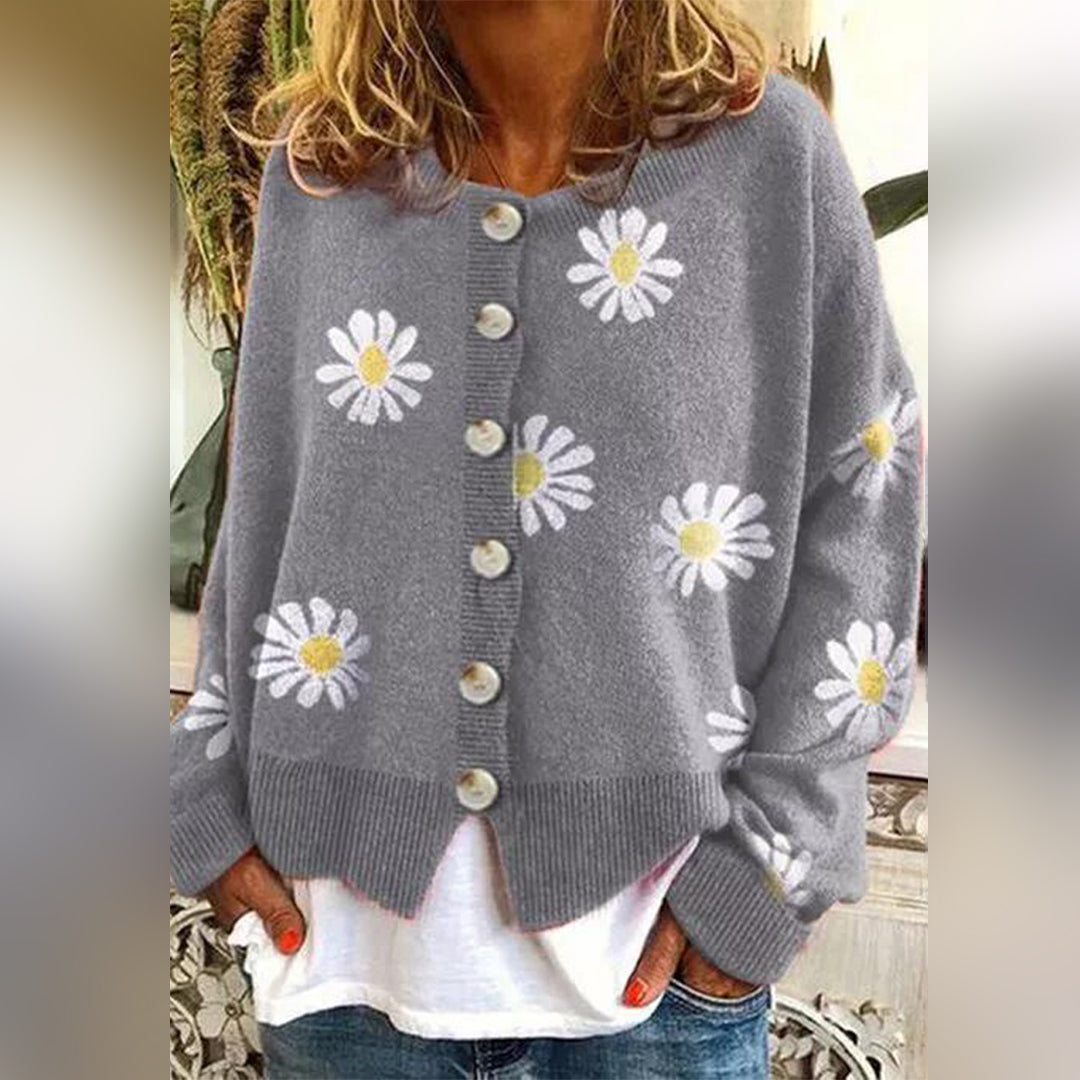 Zera - Warm Gebreid Vest Met Knopen Voor Dames