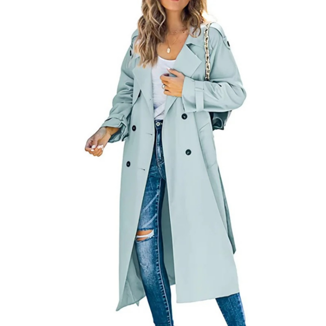 Premium Lange Waterdichte Trenchcoat Jas Voor Dames - Noah