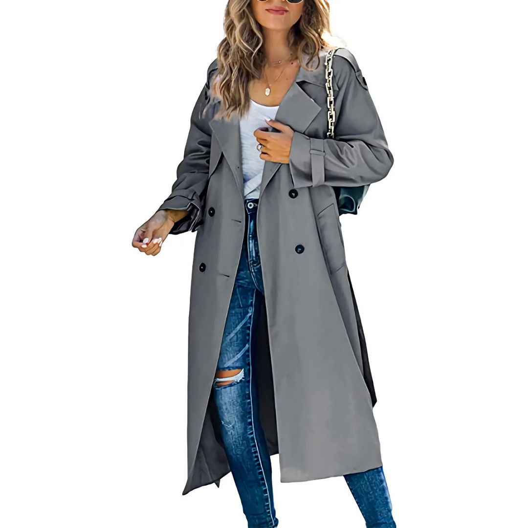 Premium Lange Waterdichte Trenchcoat Jas Voor Dames - Noah
