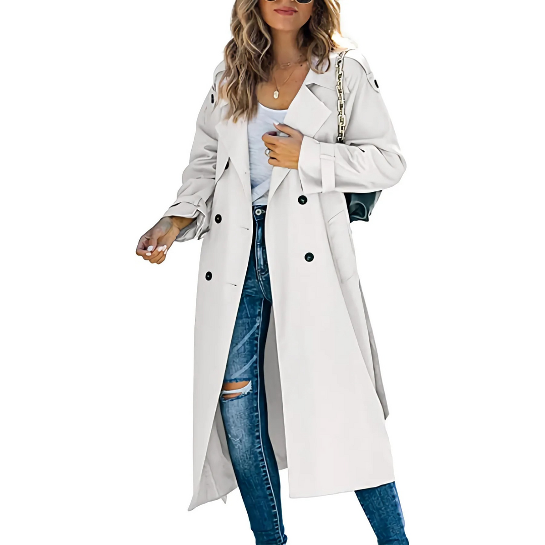 Premium Lange Waterdichte Trenchcoat Jas Voor Dames - Noah