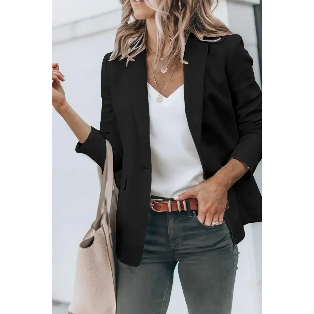 Effen Losse Dames Blazer Met Zakken