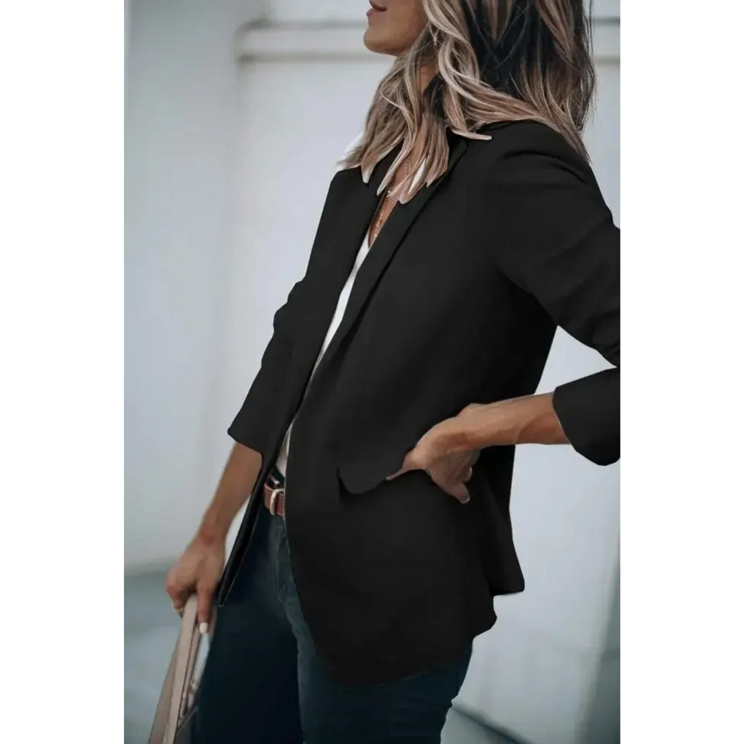 Effen Losse Dames Blazer Met Zakken