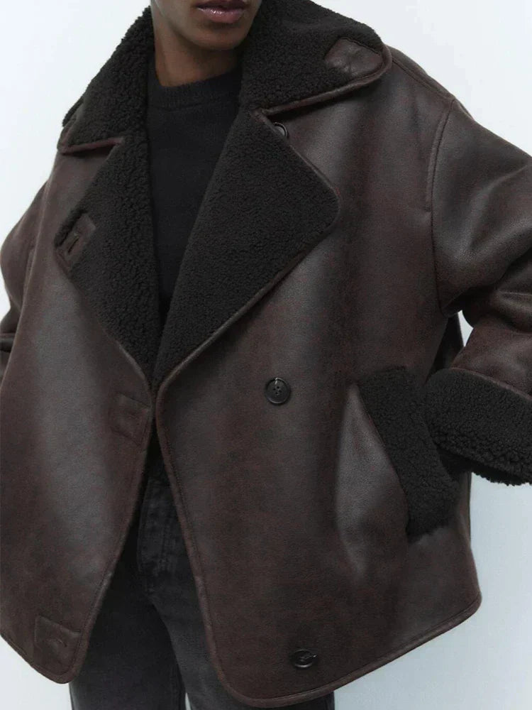 Vintage Leren Jas Voor Dames