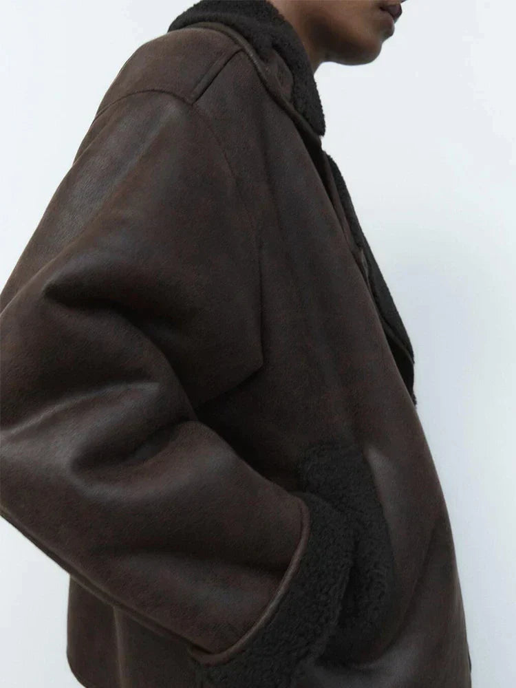 Vintage Leren Jas Voor Dames