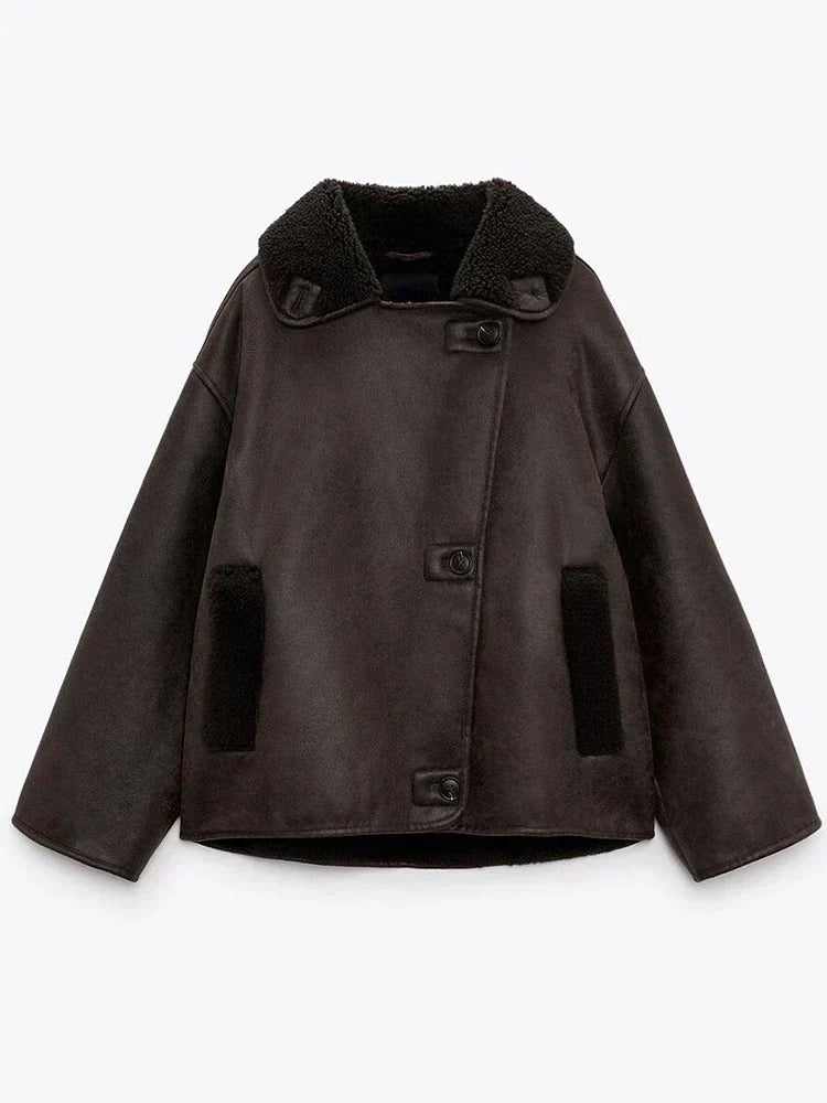 Vintage Leren Jas Voor Dames