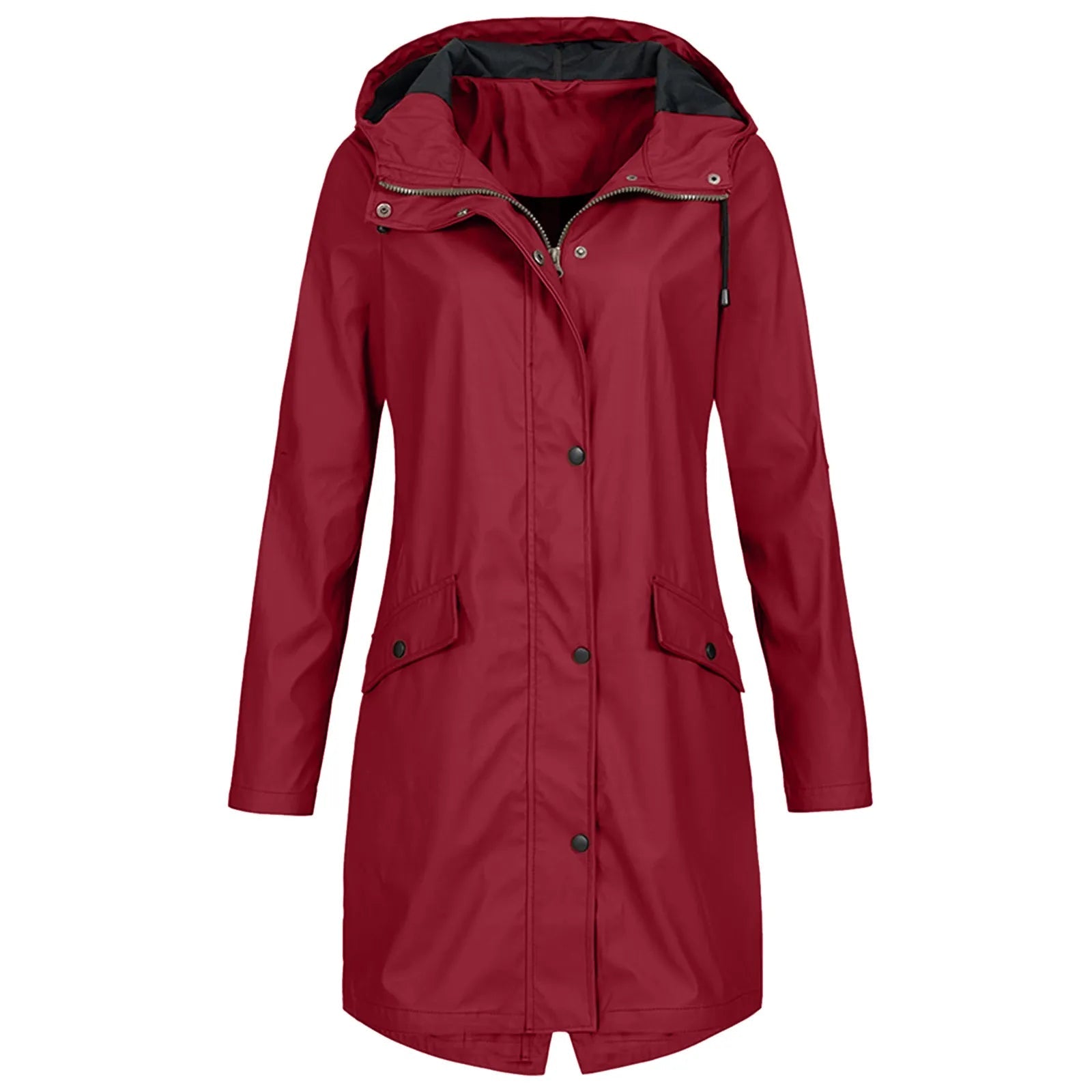 Lange Regenjas Met Capuchon Voor Dames
