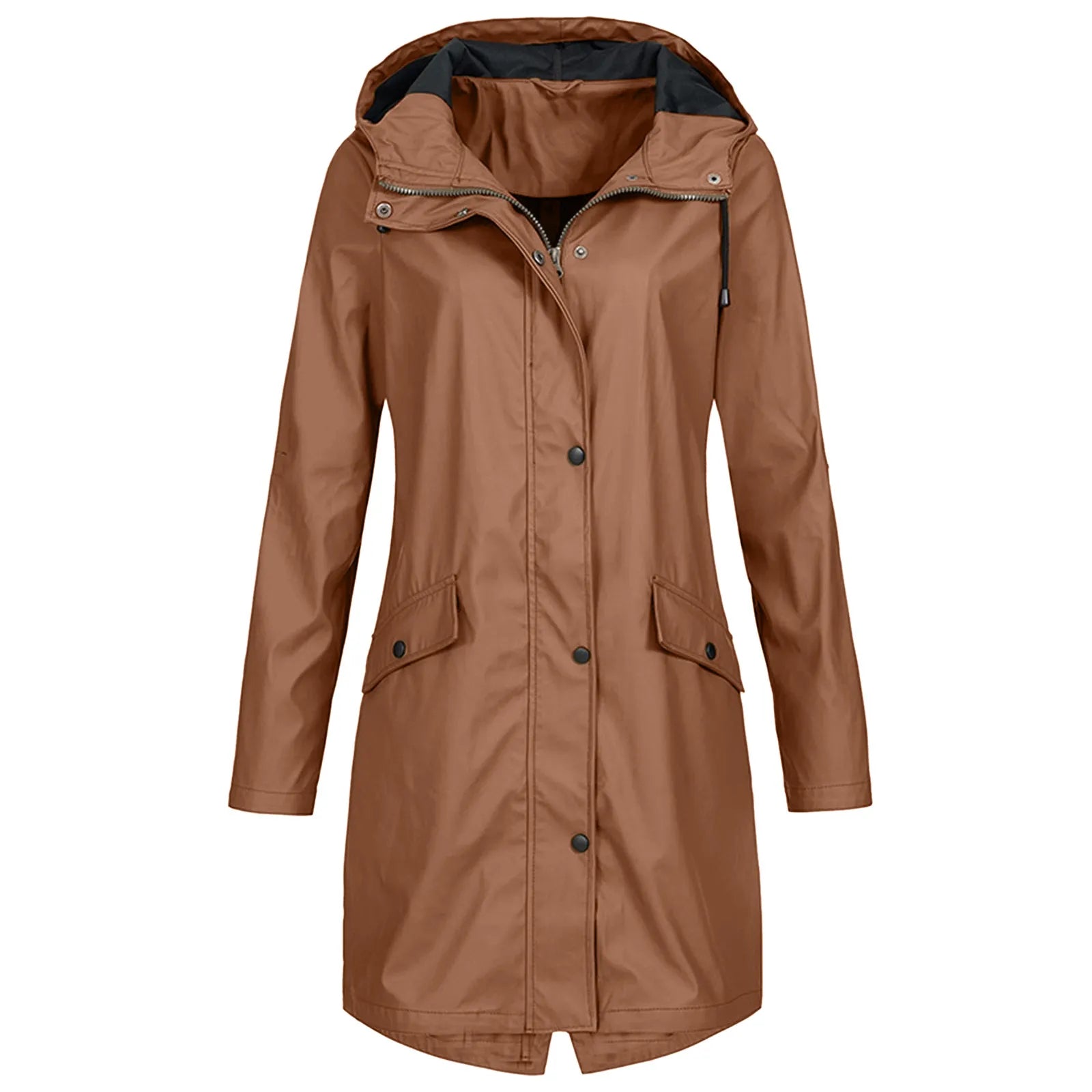 Lange Regenjas Met Capuchon Voor Dames