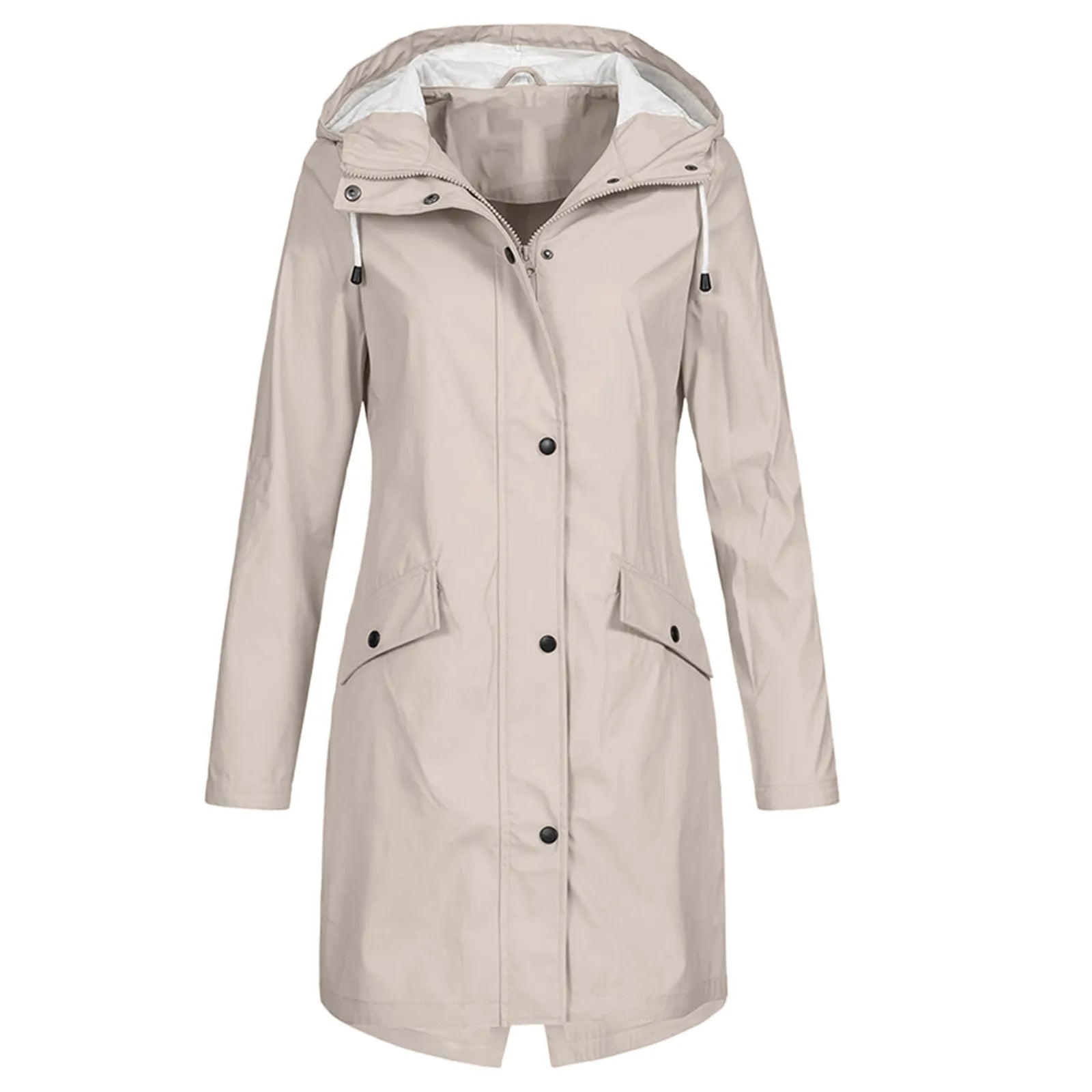 Lange Regenjas Met Capuchon Voor Dames