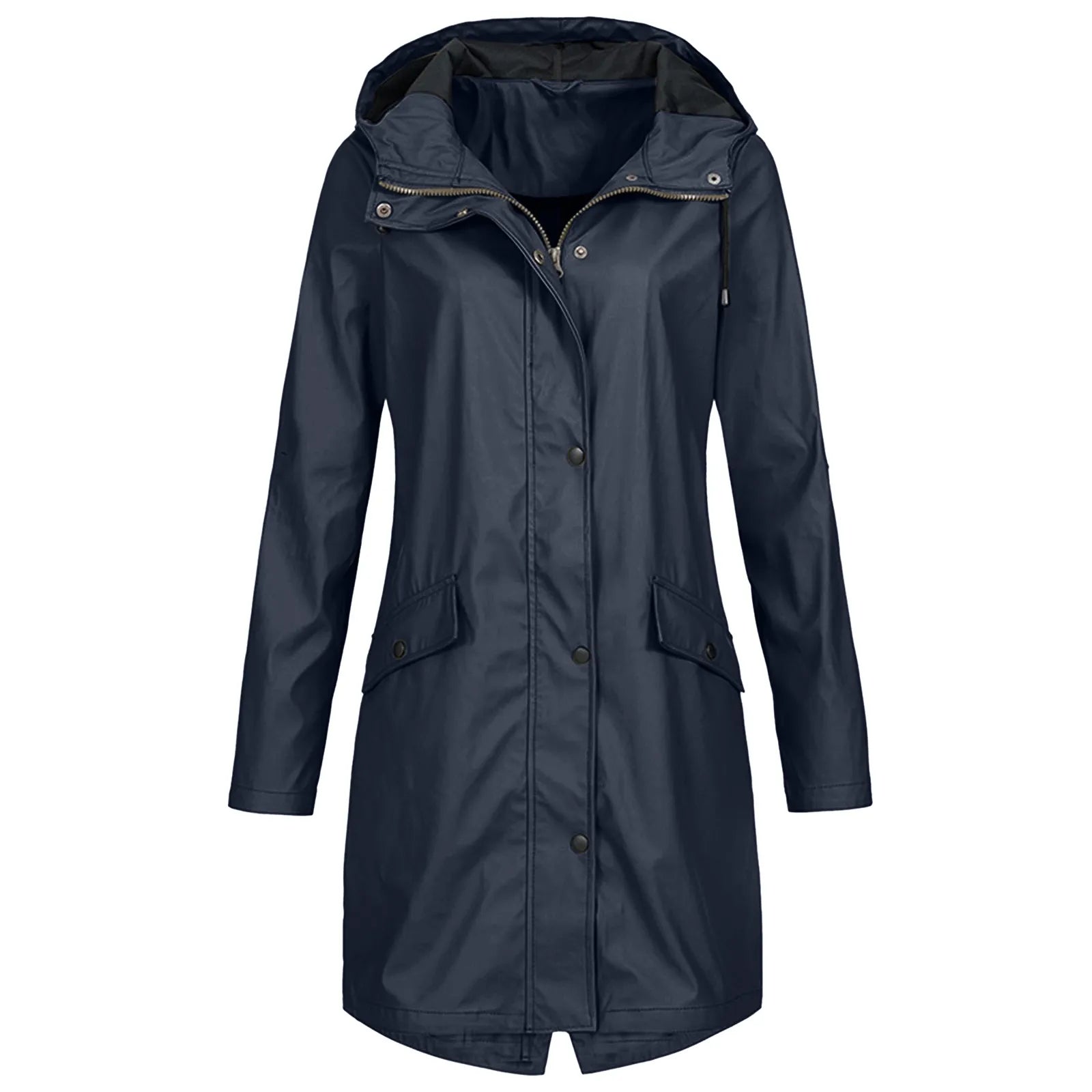 Lange Regenjas Met Capuchon Voor Dames