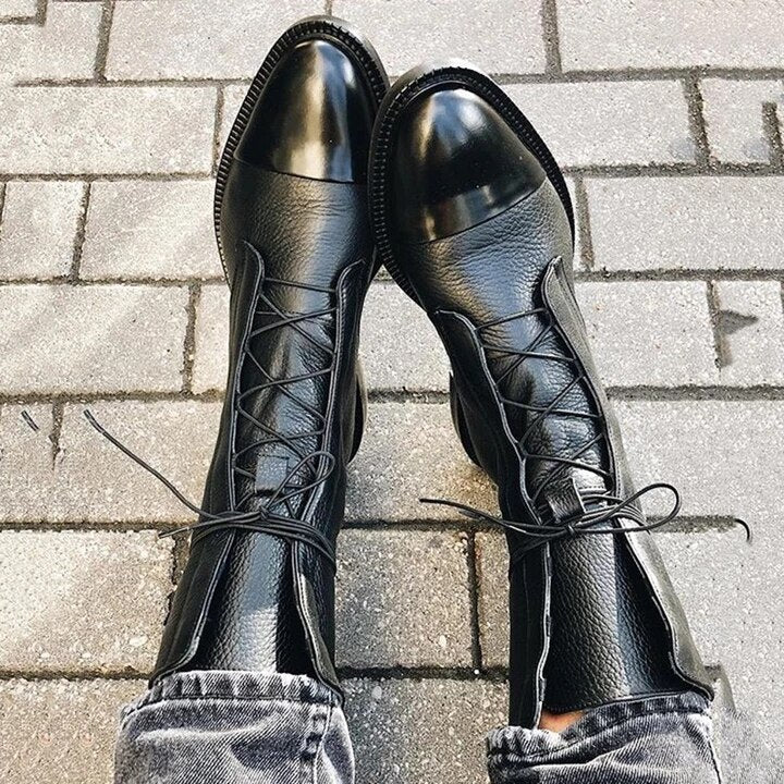 Enkellaarsjes Met Platte Onderkant | Veterschoenen