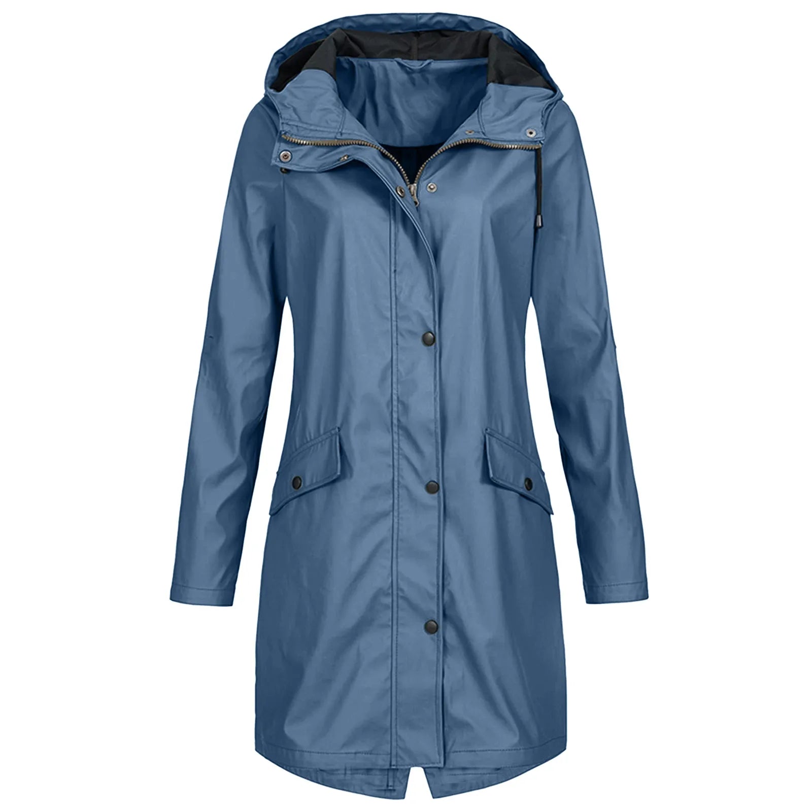 Lange Regenjas Met Capuchon Voor Dames
