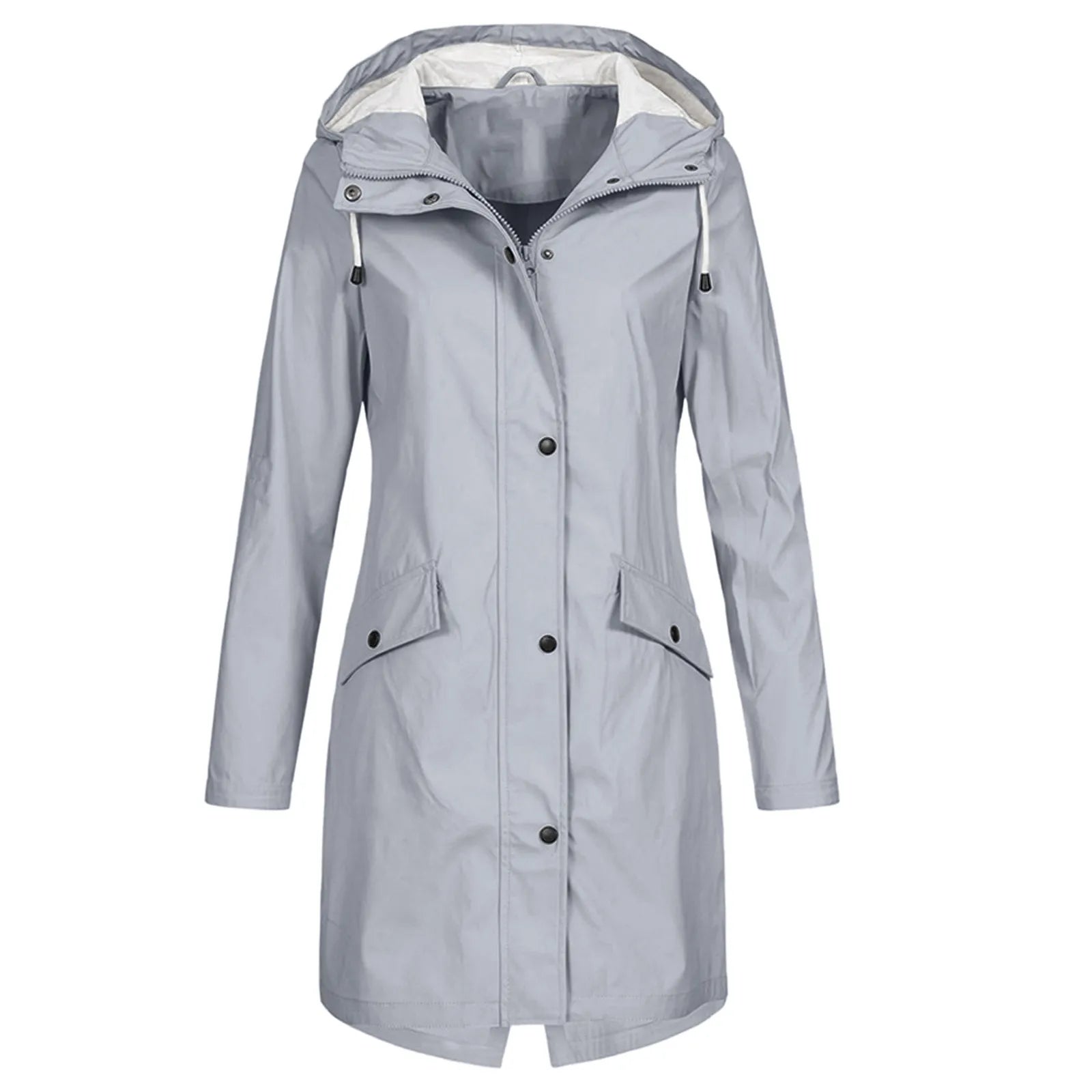 Lange Regenjas Met Capuchon Voor Dames