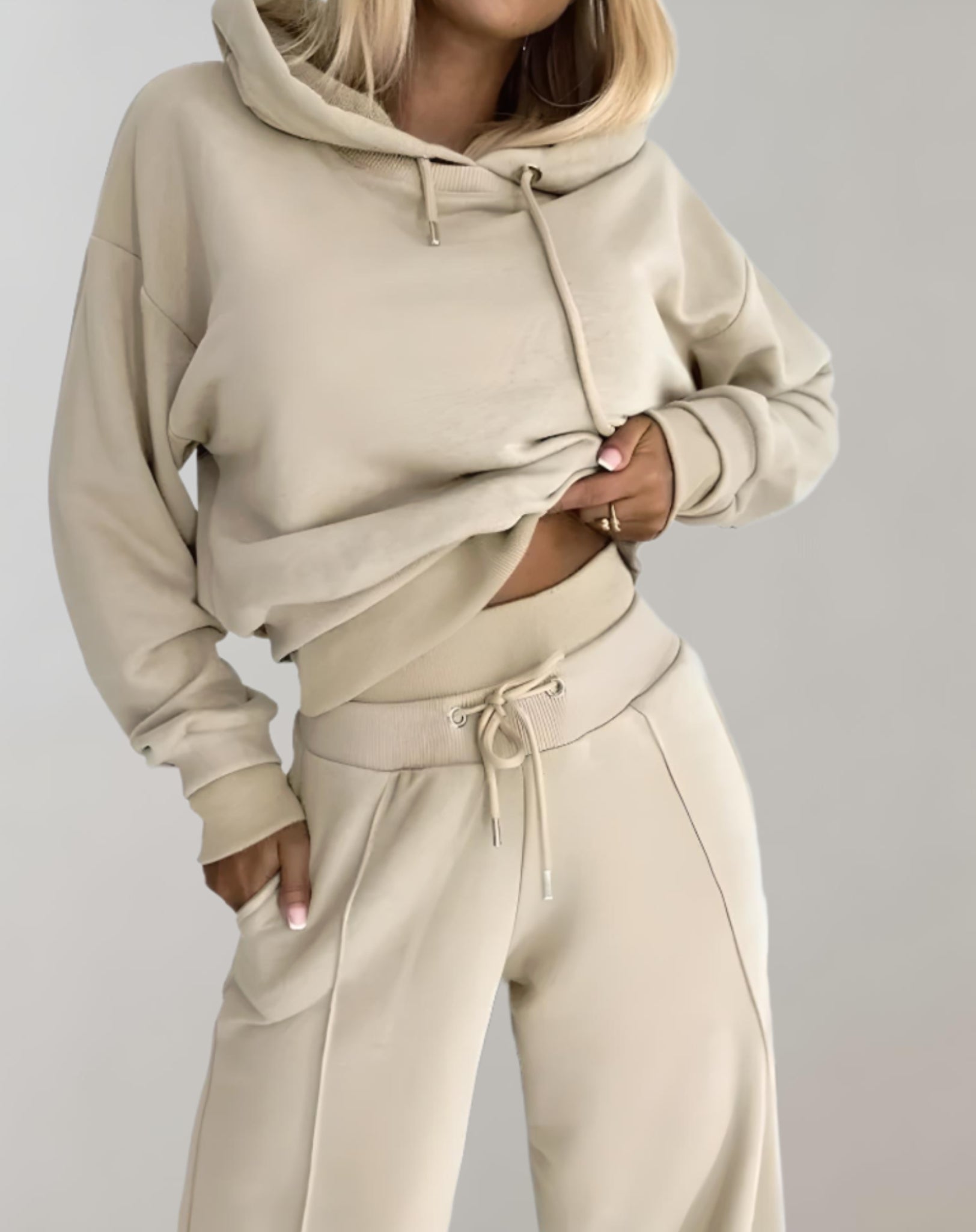 2-Delig Huispak Cropped Hoodie & Broek - Romy