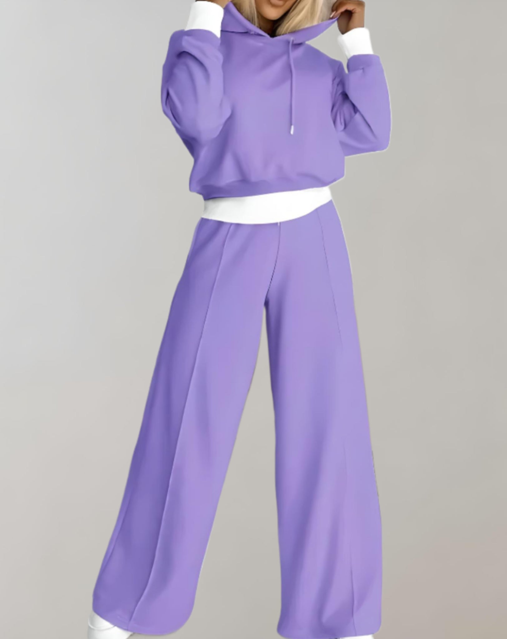 2-Delig Huispak Cropped Hoodie & Broek - Romy