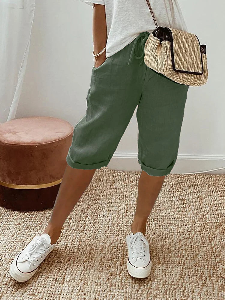 Korte Linnen Zomer Broek Dames