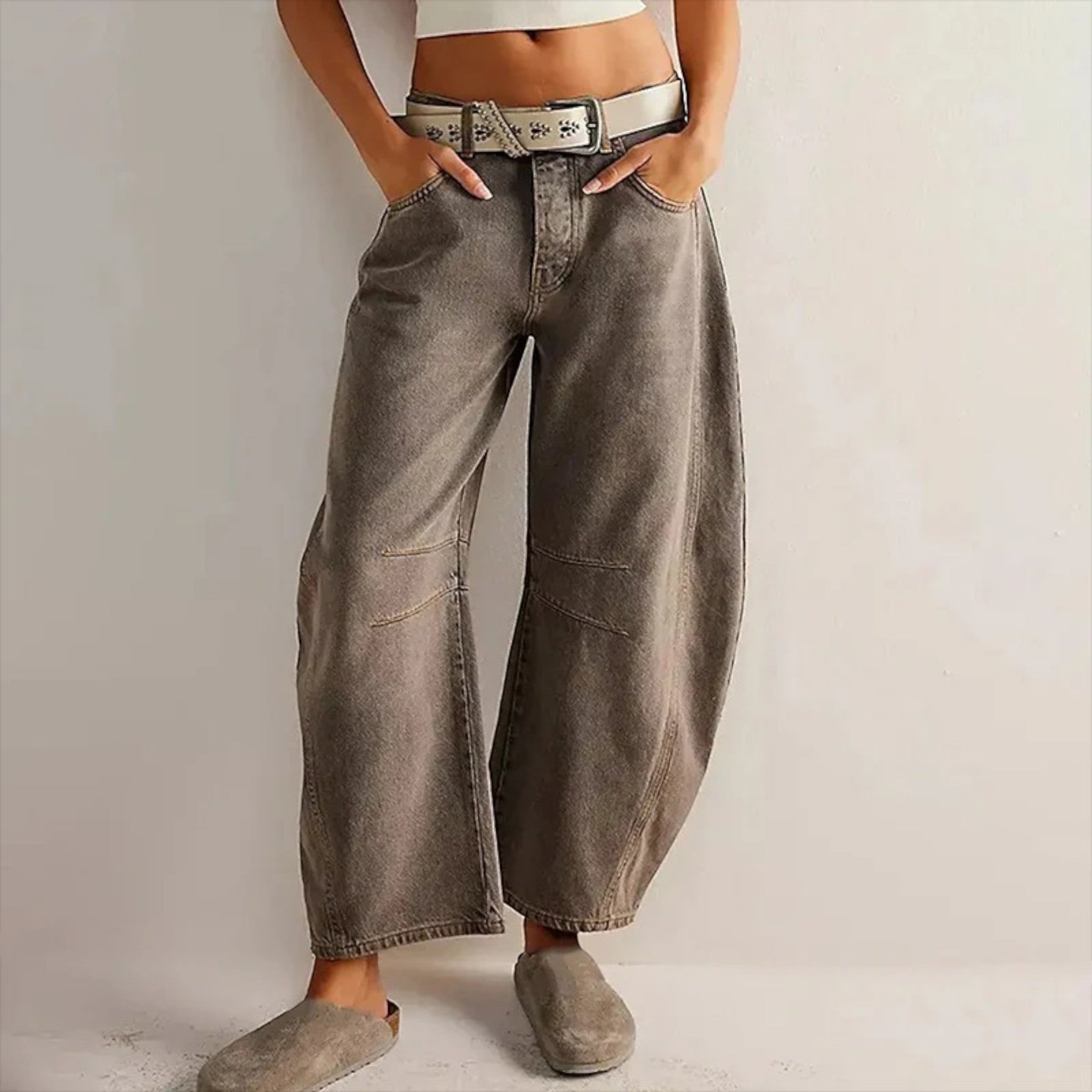 Angela | Broek Met Wijde Pijpen