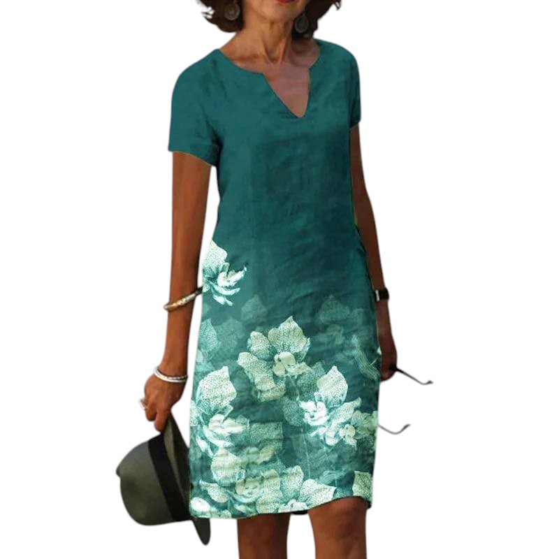 Dames Midi Bloemenprint Jurk