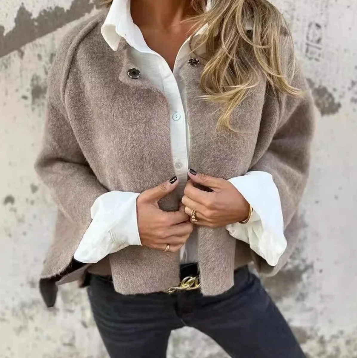 Oversized Gebreide Cardigan | Knoopsluiting