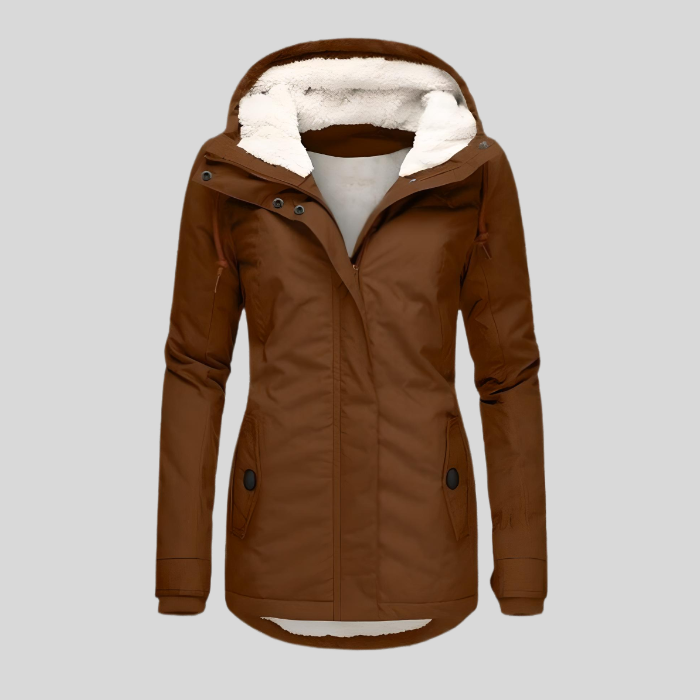 Teresa - Lange Winterjas Met Capuchon & Voering