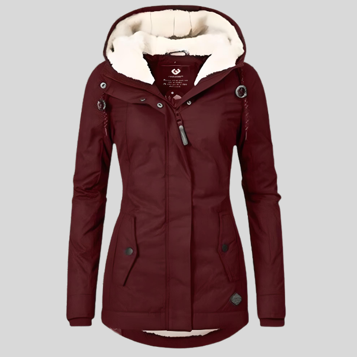 Teresa - Lange Winterjas Met Capuchon & Voering