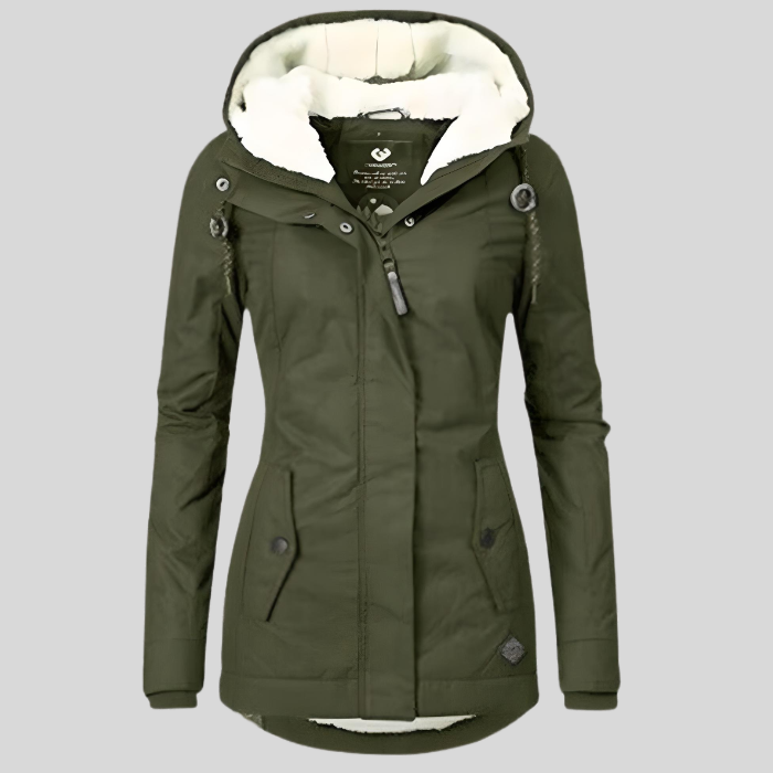 Teresa - Lange Winterjas Met Capuchon & Voering