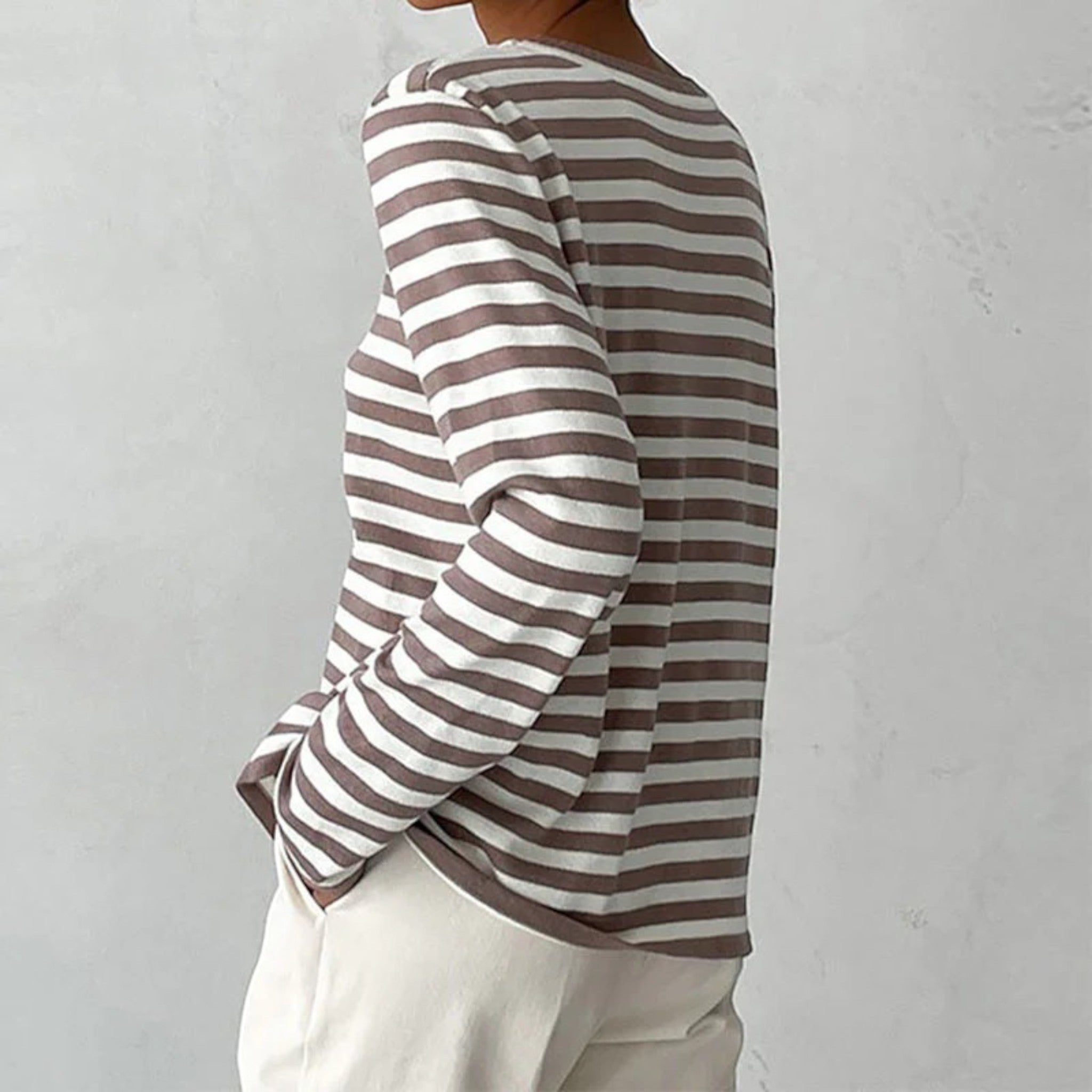 Leona | Klassiek Gestreept Shirt Met Lange Mouwen