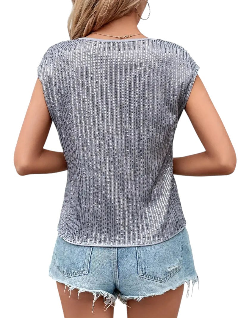 Elegante Dames Top Met Ronde Hals