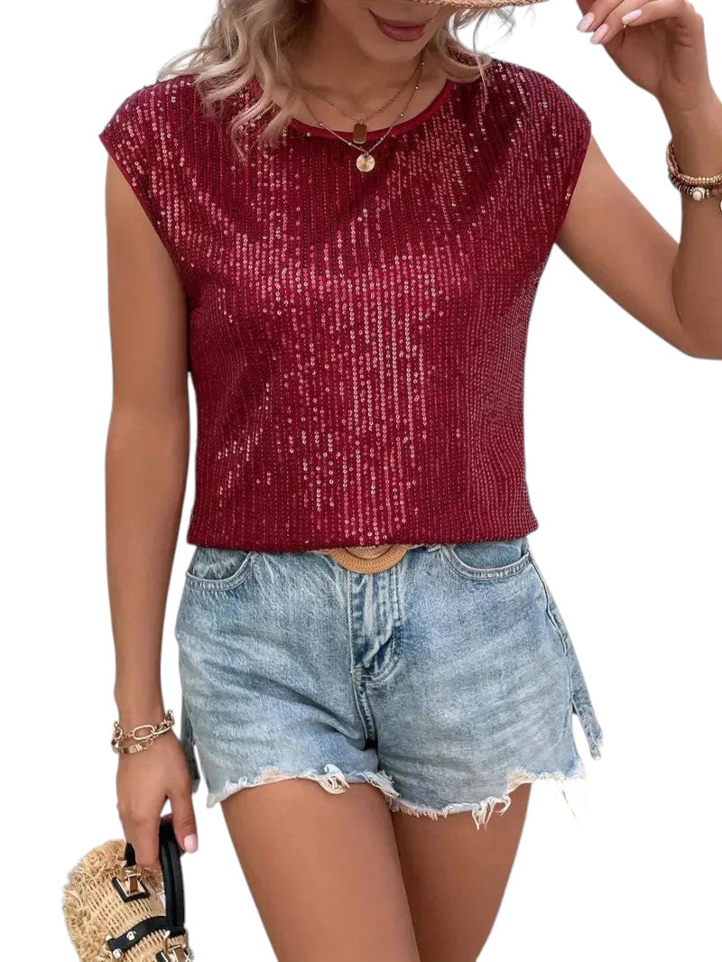 Elegante Dames Top Met Ronde Hals