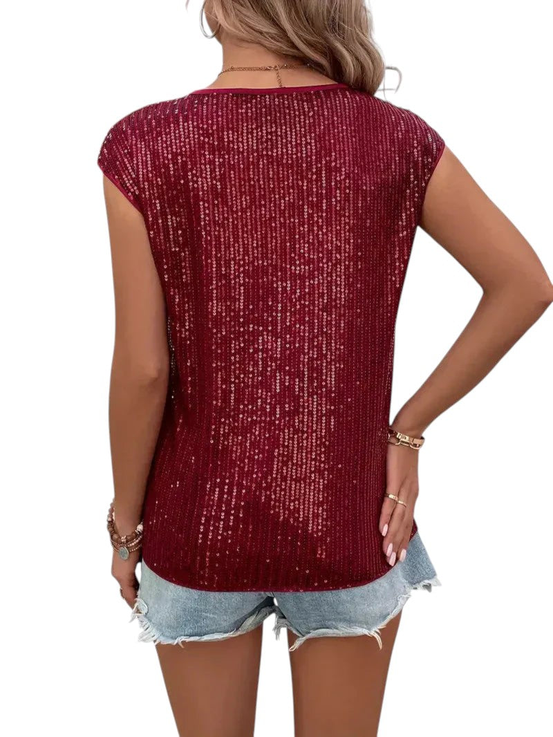 Elegante Dames Top Met Ronde Hals