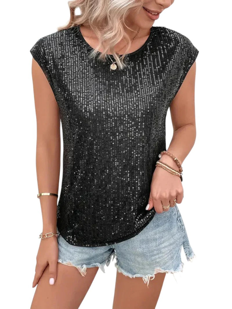 Elegante Dames Top Met Ronde Hals