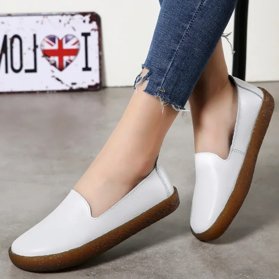 Leren Slip-On Instappers Voor Dames - Moccons