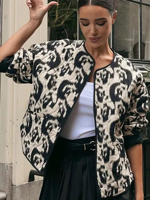 Lisana - Vintage Jas Met Bloemenprint Dames