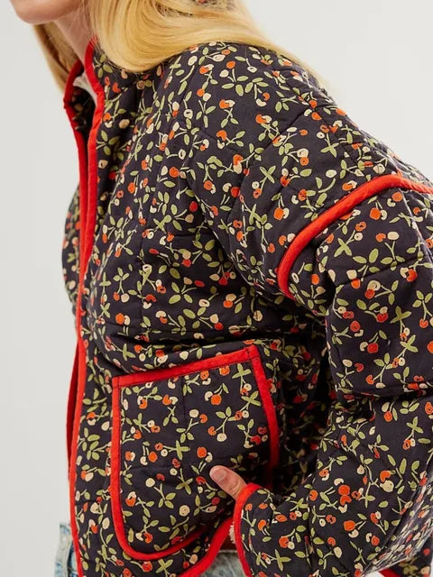 Lisana - Vintage Jas Met Bloemenprint Dames