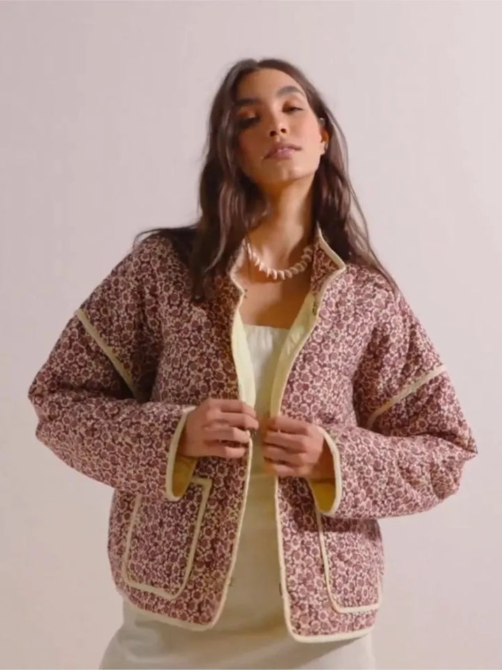Lisana - Vintage Jas Met Bloemenprint Dames