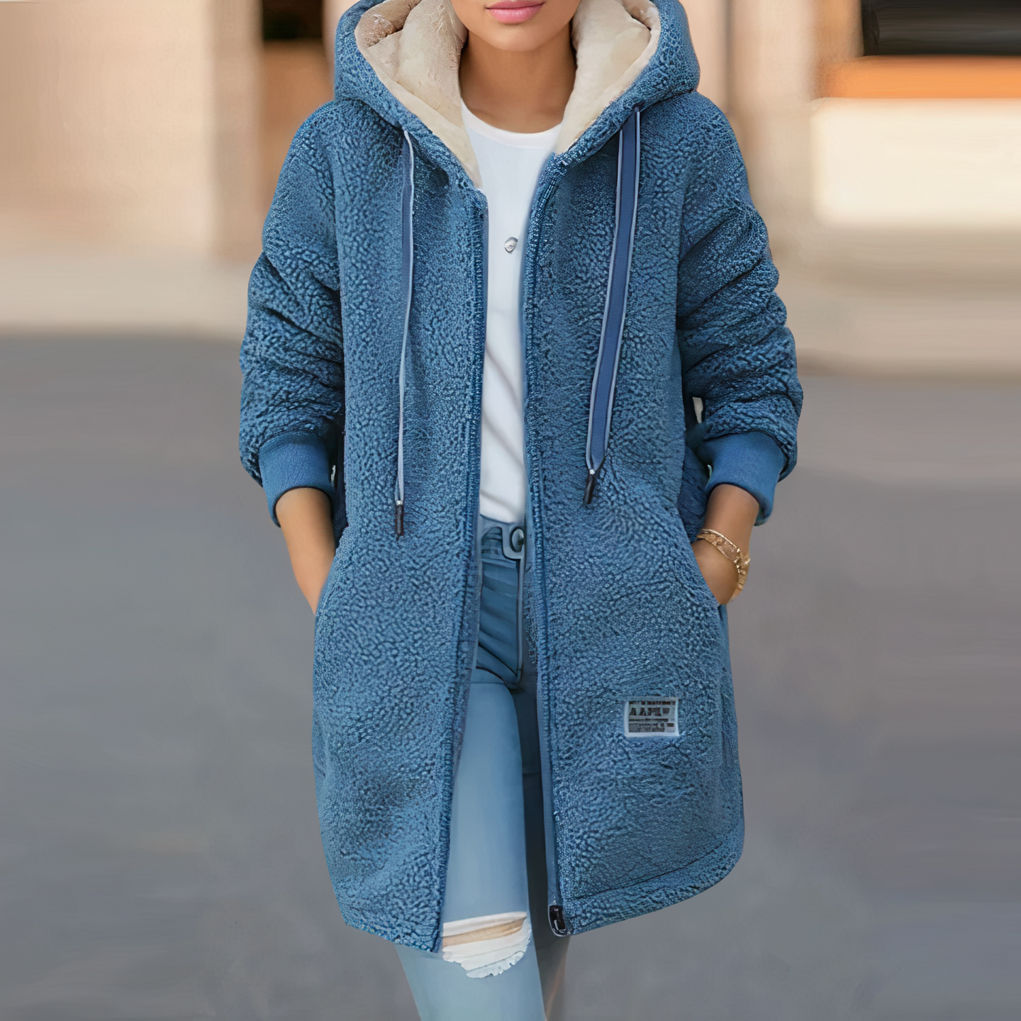 Warme Fleece Jas Met Bontvoering