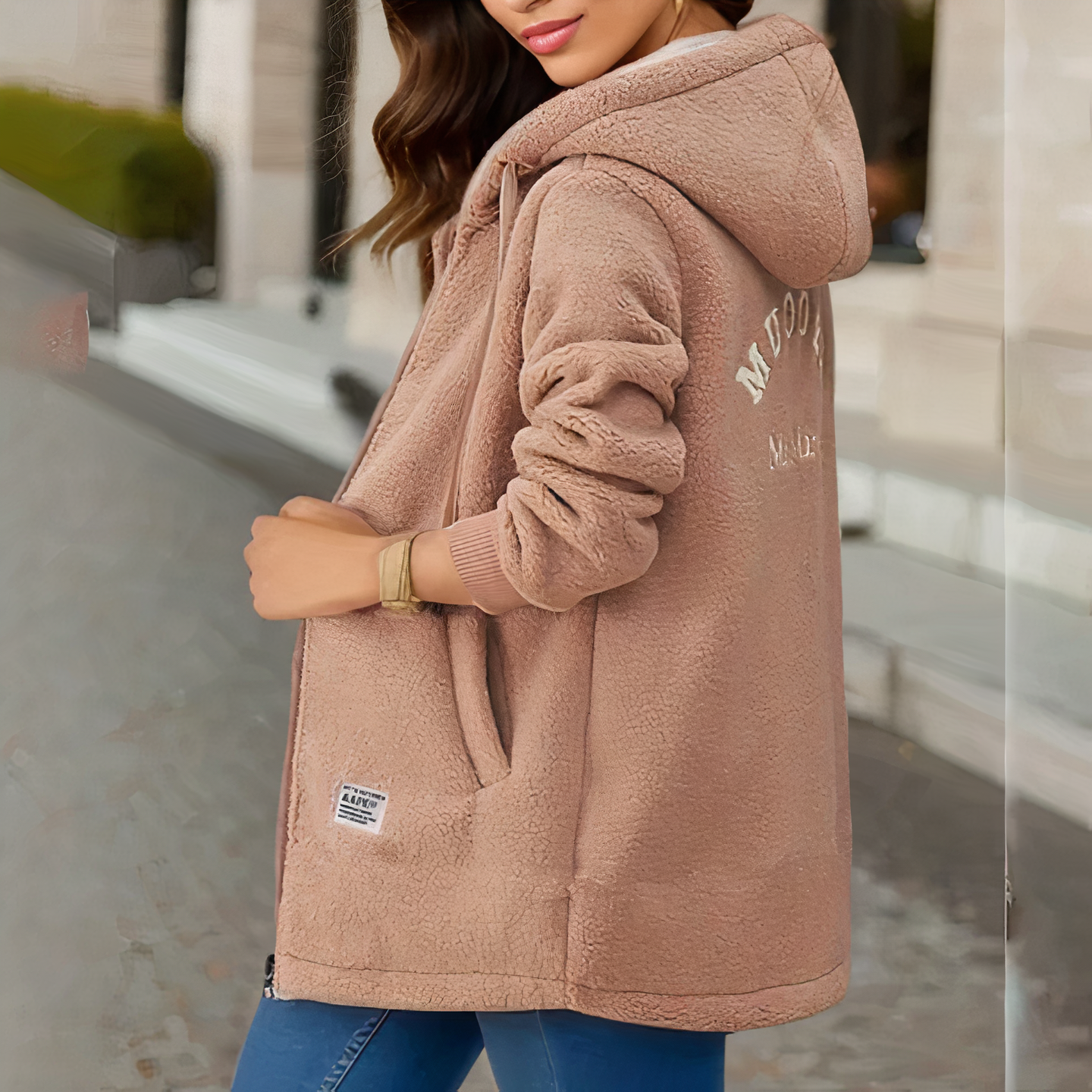 Warme Fleece Jas Met Bontvoering