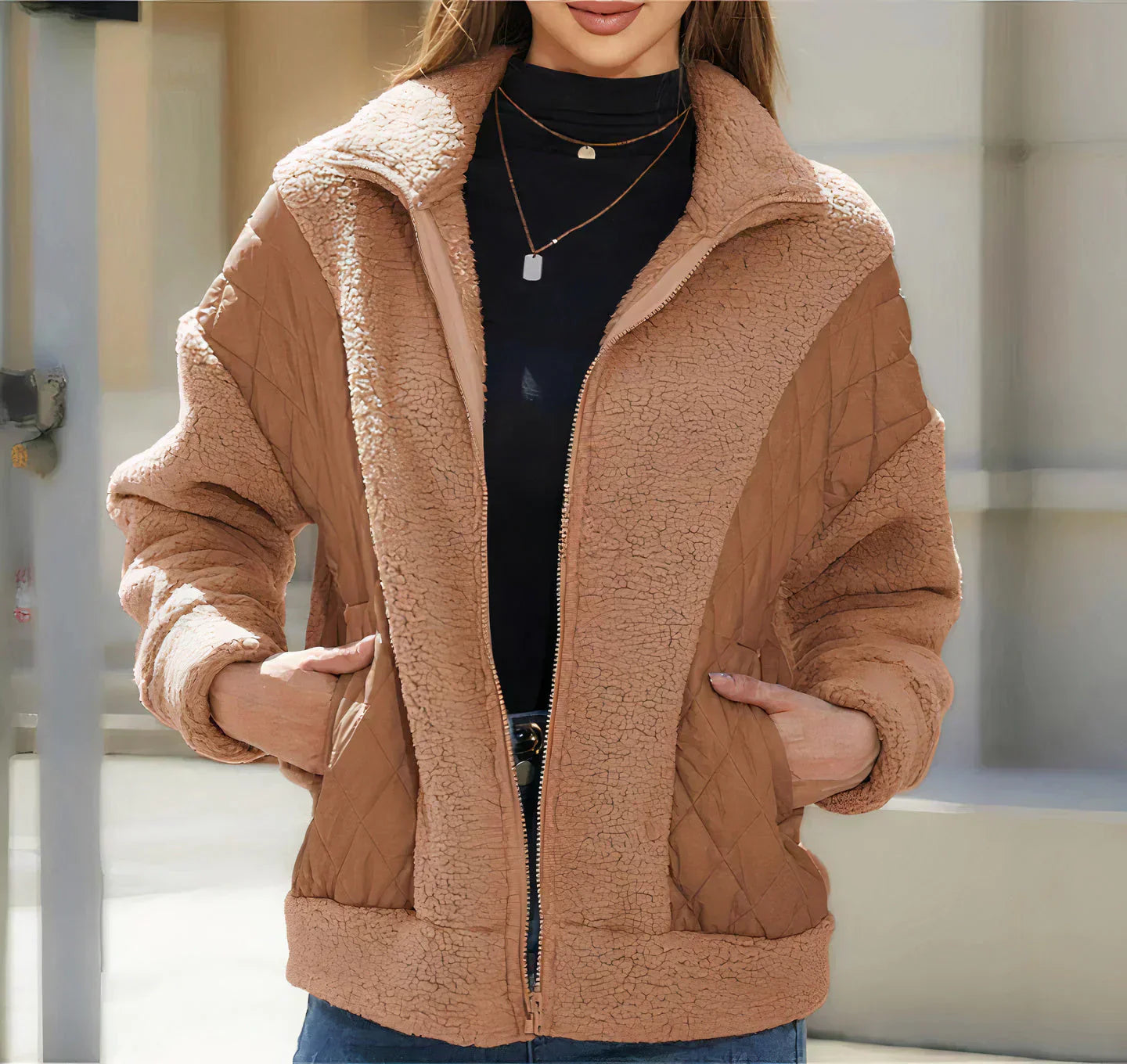 Warme Pluche Jas Voor Dames - Julia