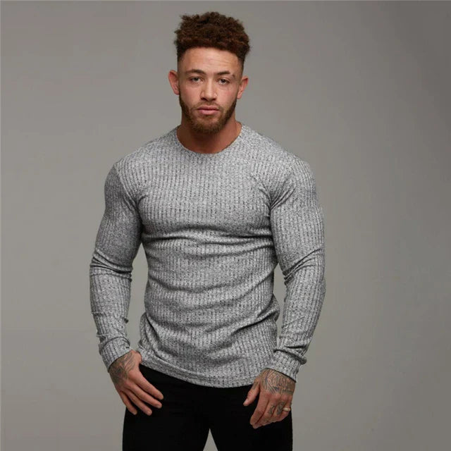 Slim Fit Trui met Ronde Hals