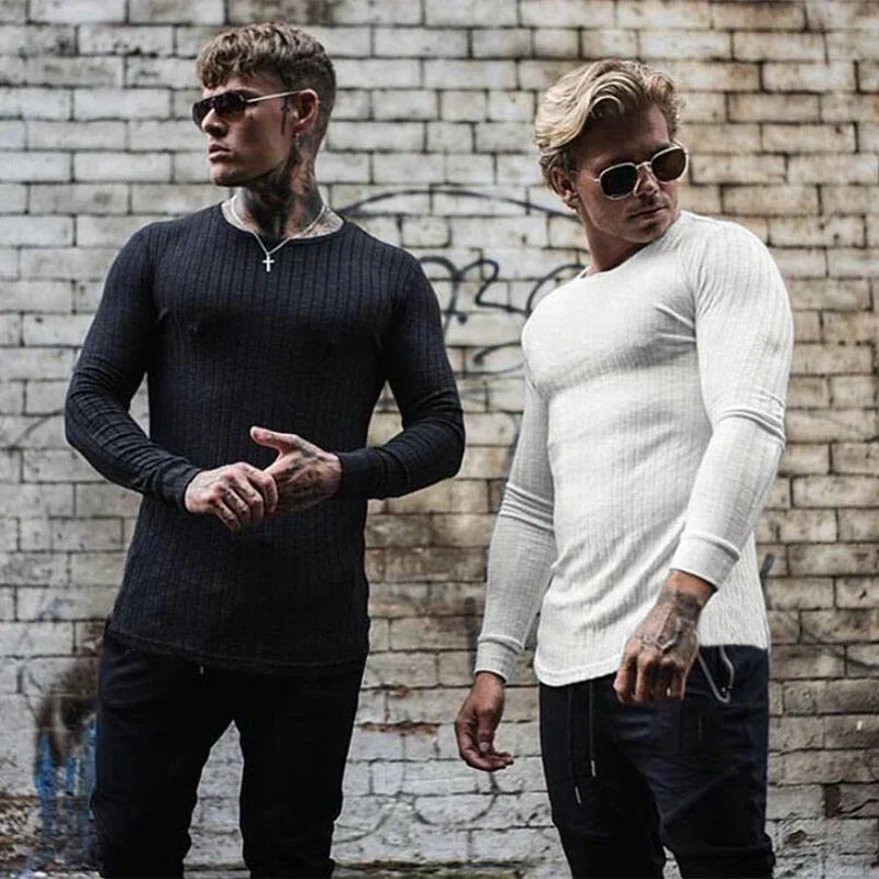Slim Fit Trui met Ronde Hals