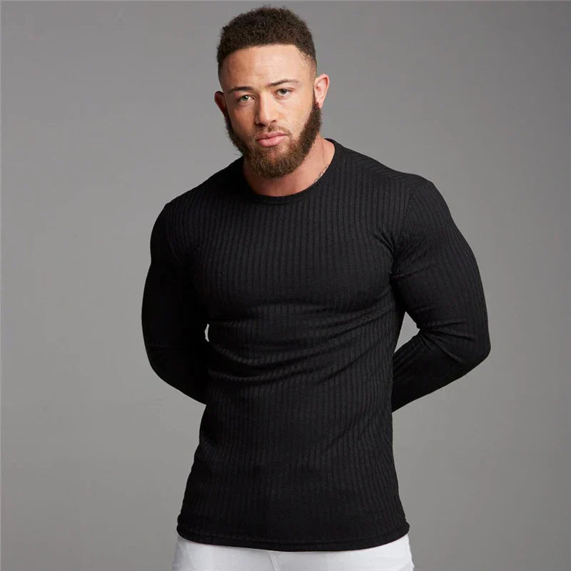 Slim Fit Trui met Ronde Hals