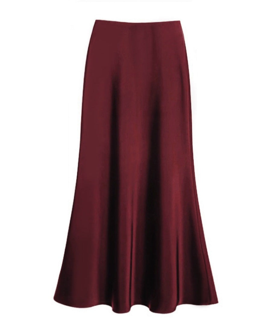 Mona - Satijnen Maxi Rok Dames