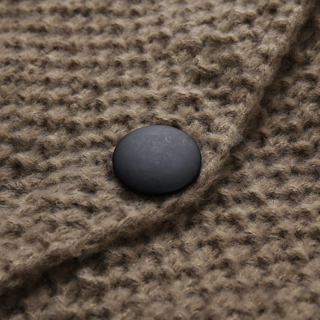 Lang Kabelgebreid Vest Met Capuchon