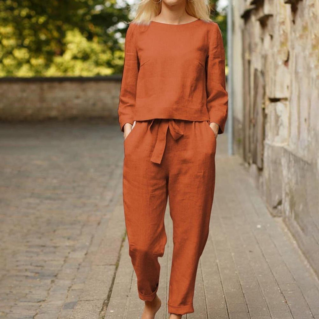 Casual 2-delige Linnen Set Dames
