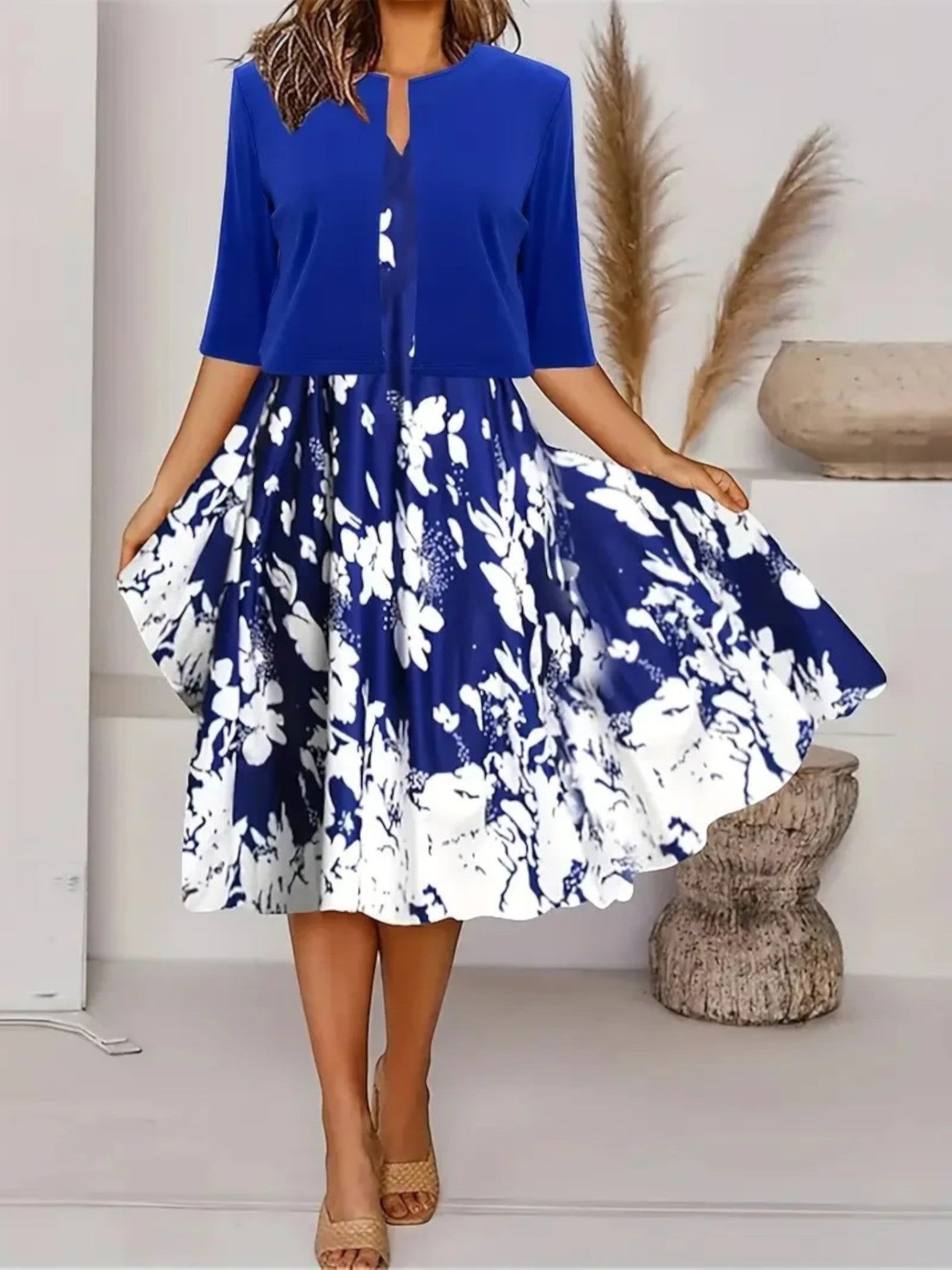 Amira | Gebloemde Zomerjurk | Midi