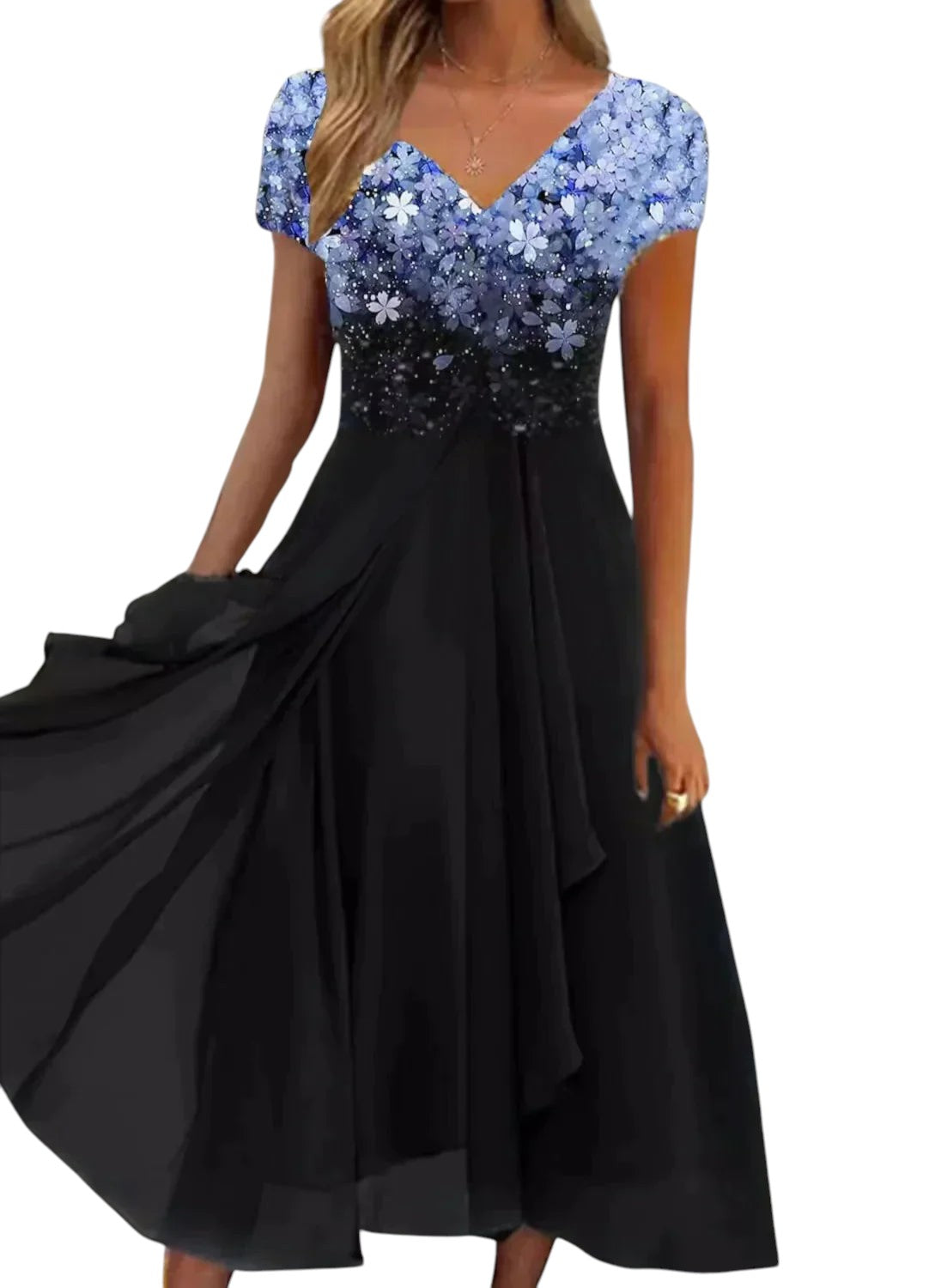 Chiffon Feestjurk Met V-hals