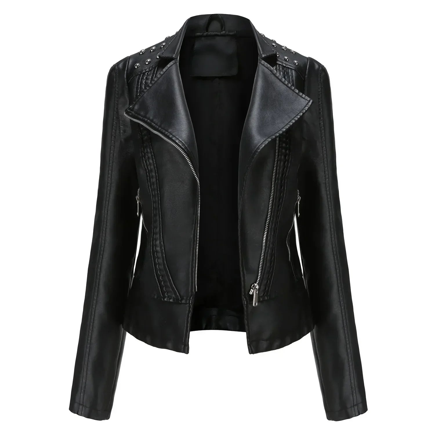 Stijlvol Leren Biker Jasje | Met Rits
