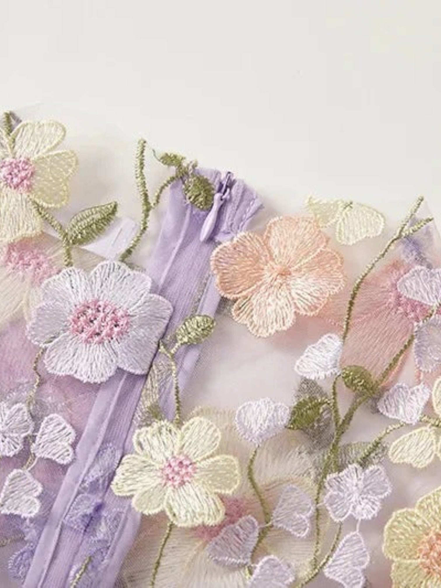 Claire | Bloemen Geborduurde Maxi Jurk