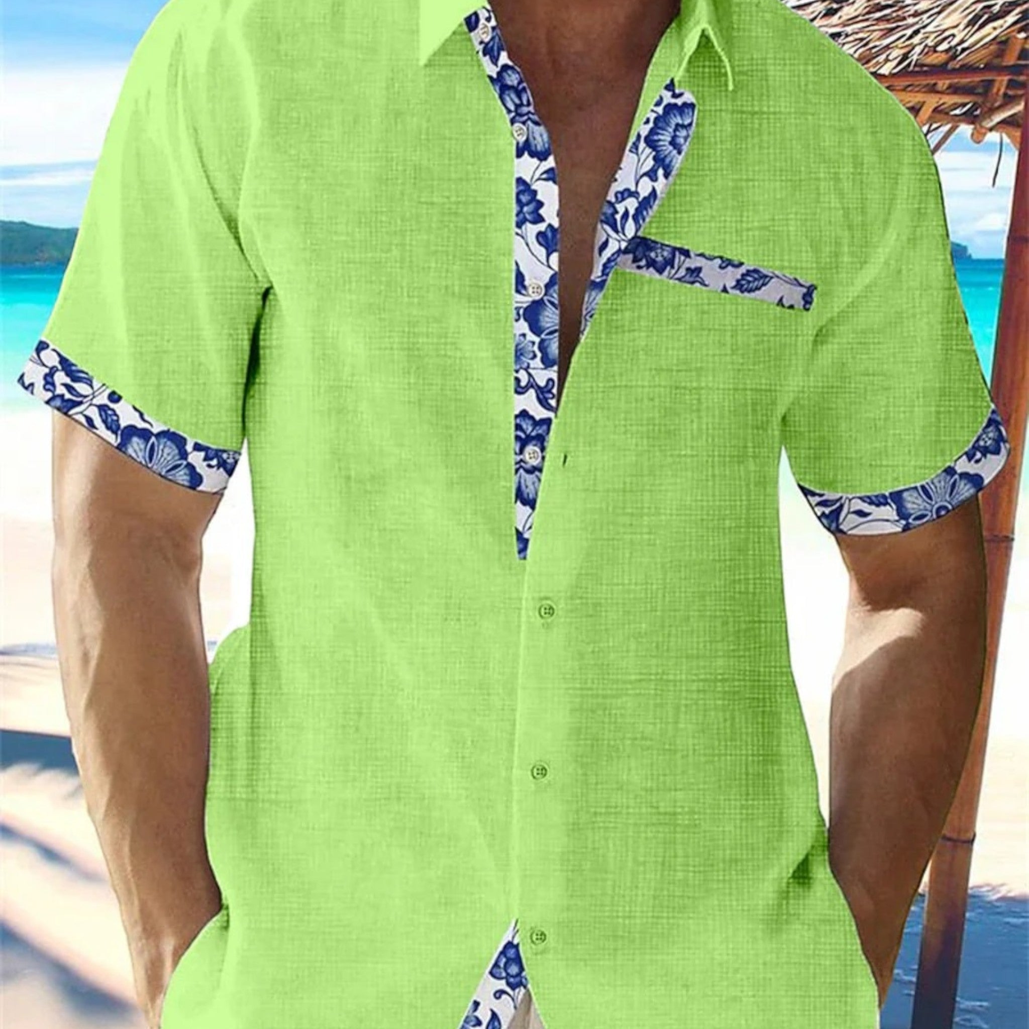 George | Tropische Herenblouse | Korte Mouwen