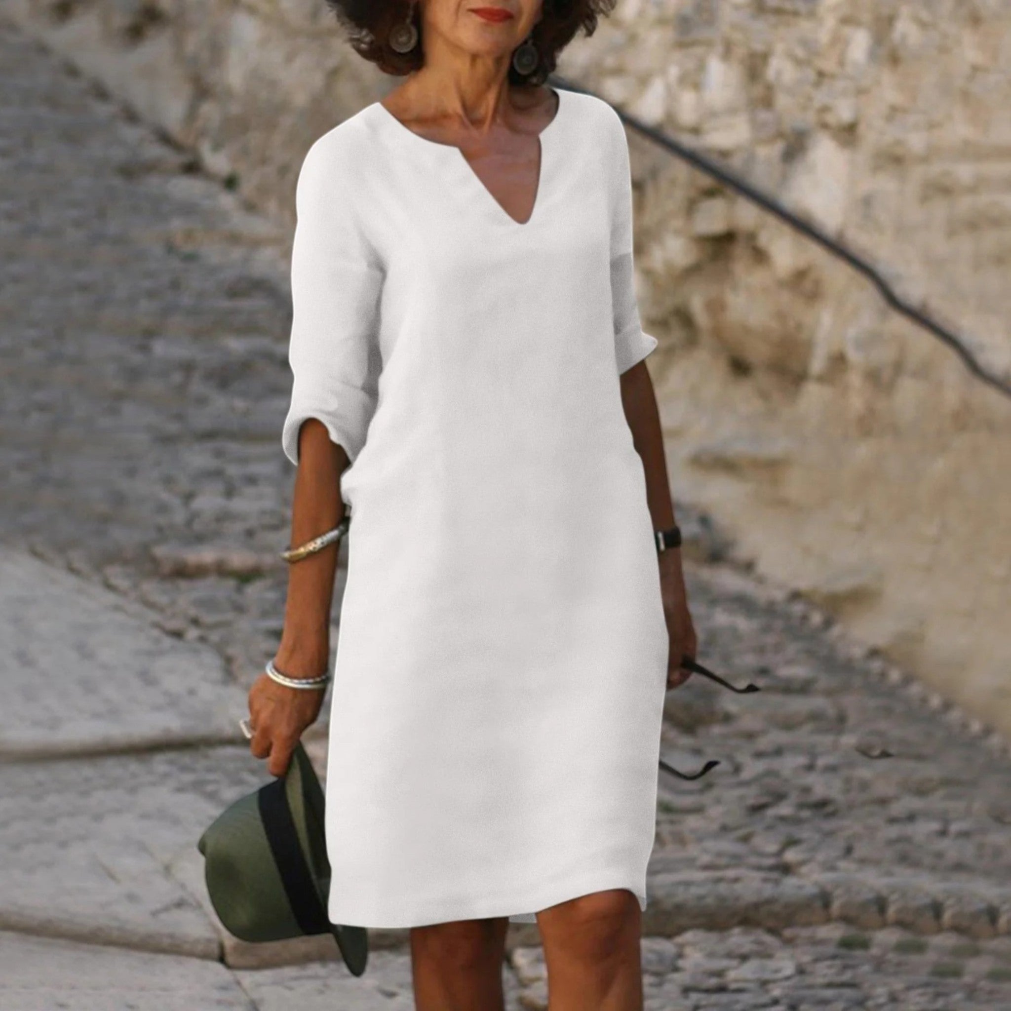 Violette | Zomerse Jurk Met V-hals| Midi