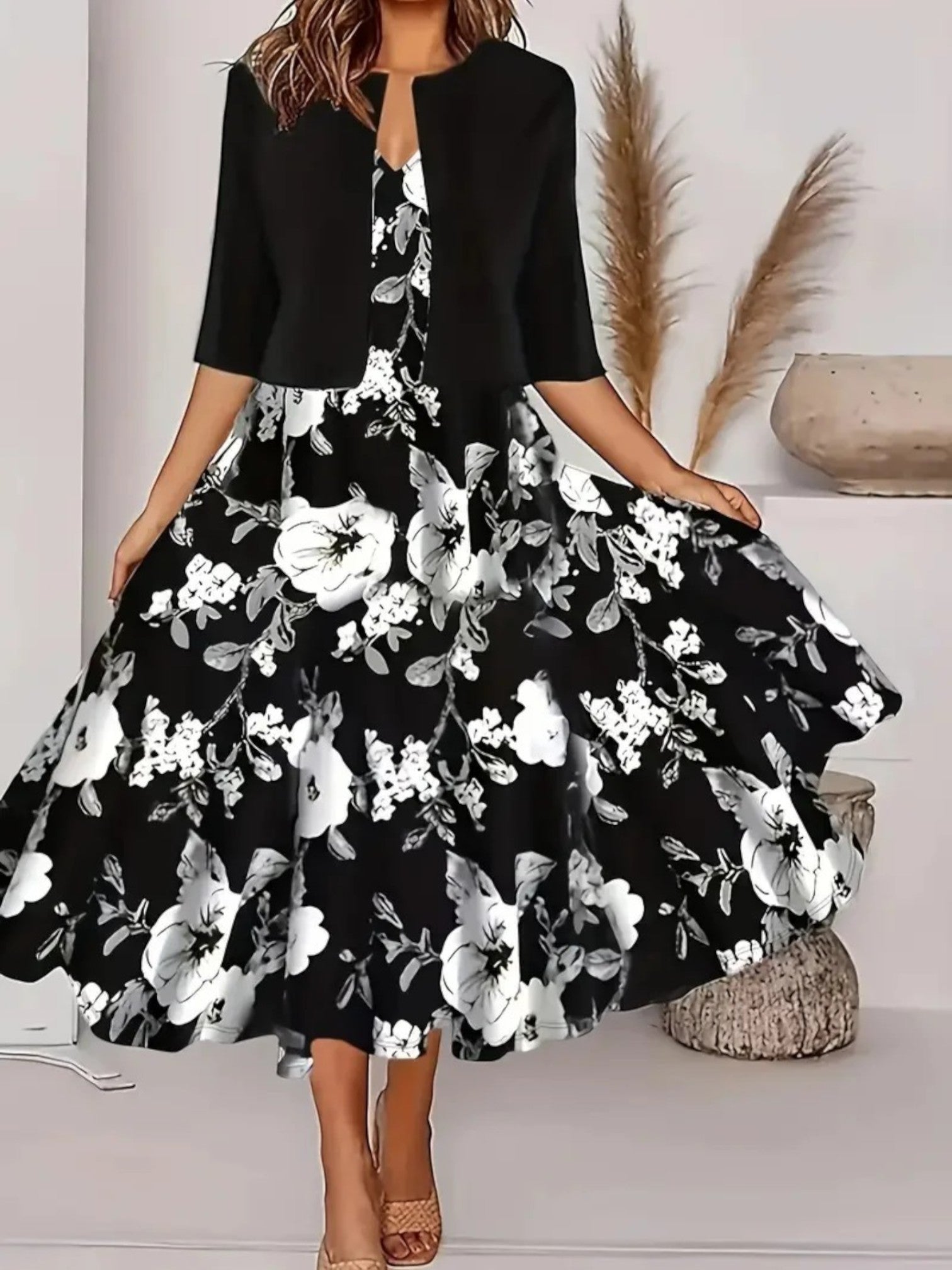 Amira | Gebloemde Zomerjurk | Midi